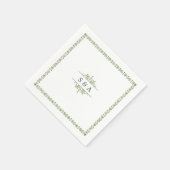 Elegant modern klassiek monogram voor het bruiloft servet (Hoek)