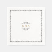 Elegant modern klassiek monogram voor het bruiloft servet (Voorkant)