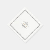 Elegant modern klassiek monogram voor het bruiloft servet (Hoek)