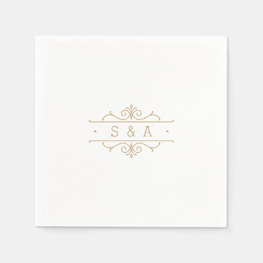 Elegant modern klassiek monogram voor het bruiloft servet (Voorkant)