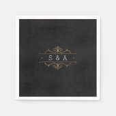 Elegant modern klassiek monogram voor het bruiloft servetten (Voorkant)