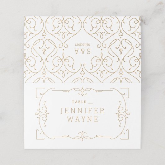 Elegant modern klassiek oud bruiloft-plaatskaarten plaatskaartje (Buitenkant ongevouwen)