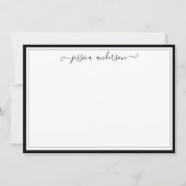 Elegant modern, klassiek stijlvol zwart script voo notitiekaartje (Voorkant)