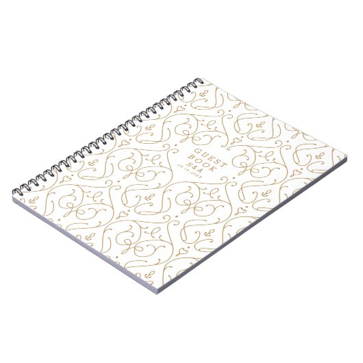 Elegant modern klassiek traditioneel bruiloft gast notitieboek (Linkerzijde)