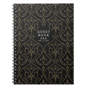 Elegant modern klassiek traditioneel bruiloft gast notitieboek