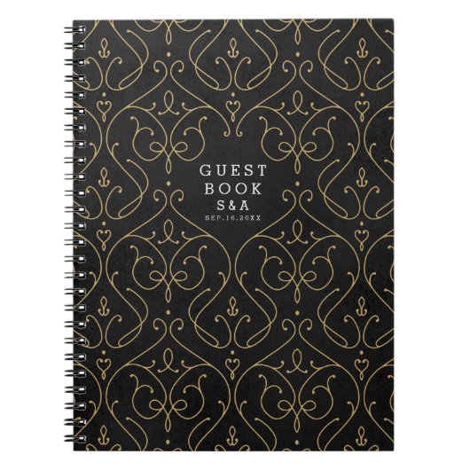 Elegant modern klassiek traditioneel bruiloft gast notitieboek (Voorkant)