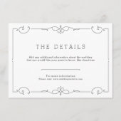 Elegant modern klassiek trouwdetail informatiekaartje (Voorkant)