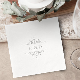 Elegant modern klassiek vintage trouwmonogram folie servetten