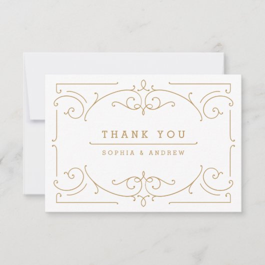 Elegant modern klassiek wijnjaar bruiloft bedankt (Voorkant)