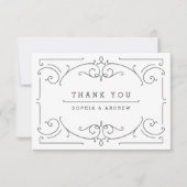 Elegant modern klassiek wijnjaar bruiloft bedankt (Voorkant)