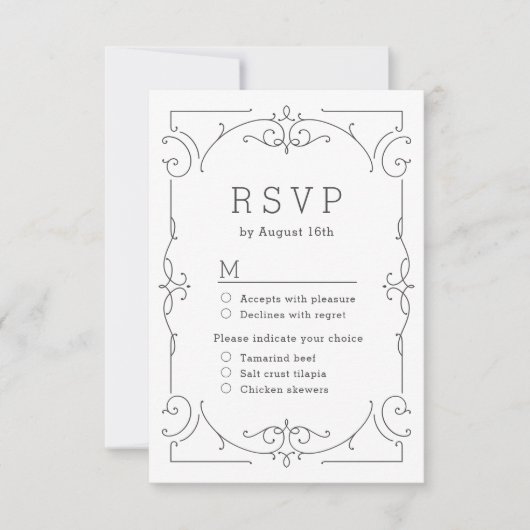 Elegant modern klassiek wijnjaar RSVP Kaartje (Voorkant)
