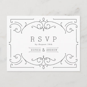 Elegant modern klassiek wijnjaar RSVP Uitnodiging Briefkaart