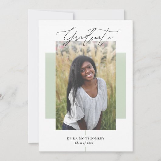 Elegant modern kleurenblok Afstuderen 2 Foto Aankondiging (Voorkant)