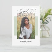 Elegant modern kleurenblok Afstuderen 2 Foto Aankondiging (Staand voorkant)