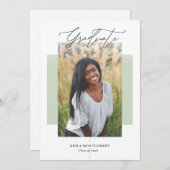 Elegant modern kleurenblok Afstuderen 2 Foto Aankondiging (Voorkant / Achterkant)