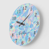 Elegant modern kleurrijk geometrisch patroon grote klok (Hoek)