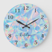 Elegant modern kleurrijk geometrisch patroon grote klok (Voorkant)