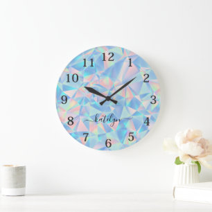 Elegant modern kleurrijk geometrisch patroon grote klok