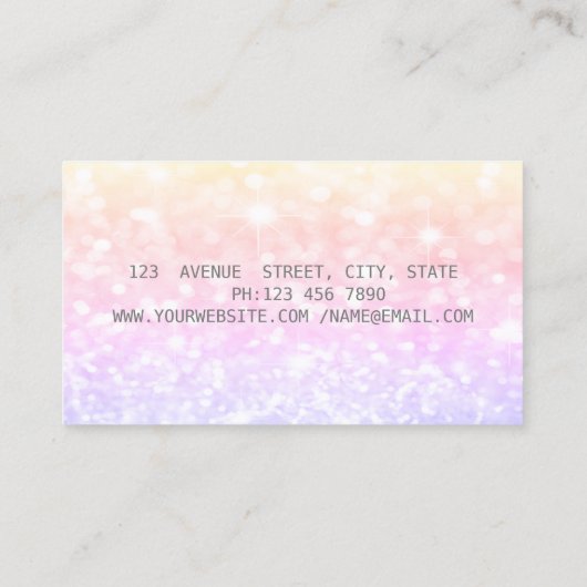 Elegant modern kleurrijk Glitter Bokeh Visitekaartje (Achterkant)