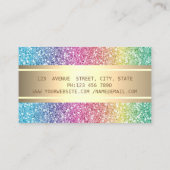 Elegant modern kleurrijk glitter, gouden streep visitekaartje (Achterkant)