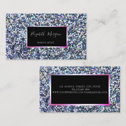 Elegant modern kleurrijk glitter, Lijst Visitekaartje (Voorkant / Achterkant)