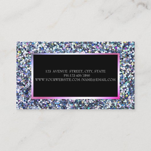 Elegant modern kleurrijk glitter, Lijst Visitekaartje (Achterkant)