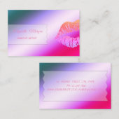 Elegant modern kleurrijk, glitter lips visitekaartje (Voorkant / Achterkant)
