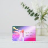 Elegant modern kleurrijk, lipstick visitekaartje (Staand voorkant)