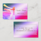 Elegant modern kleurrijk, lipstick visitekaartje (Voorkant / Achterkant)