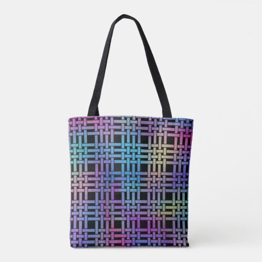 Elegant Modern Kleurrijk Mand Weave Patroon | Tote Bag (Achterkant)