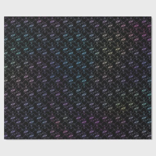 Elegant modern kleurrijk patroon voor harten en sl cadeaupapier (Vlak)