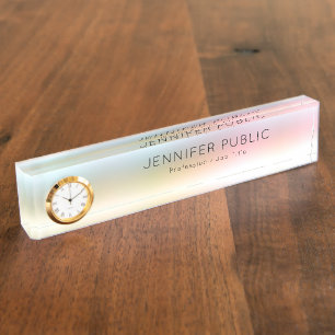 Elegant modern kleurrijk rood rood blauw naambordje