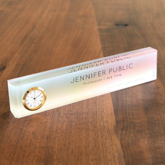 Elegant modern kleurrijk rood rood blauw naambordje (Zijkant)