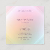 Elegant modern kleurrijk script voor Sjabloon Tren Vierkante Visitekaartje (Achterkant)