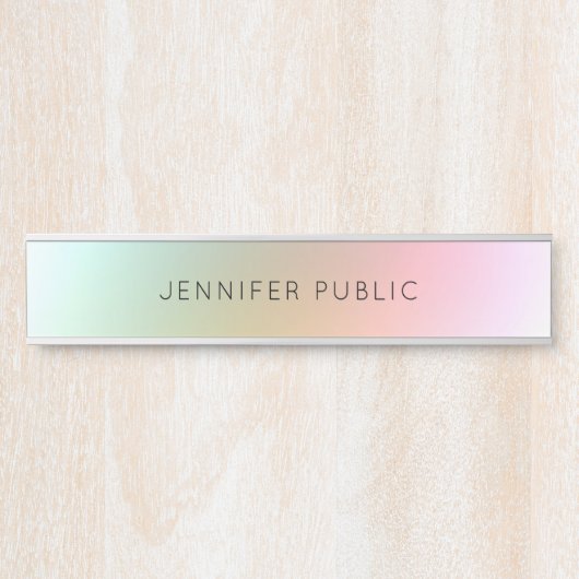 Elegant modern, kleurrijk Sjabloon Eenvoudig ontwe Deurbordje (Voorkant)