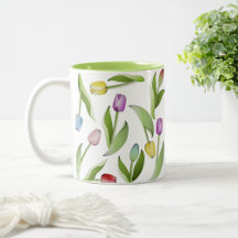 Elegant Modern Kleurrijk Tulpen Bloempatroon