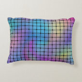 Elegant Modern Kleurrijk Vierkanten Tegels Patroon Accent Kussen (Achterkant)