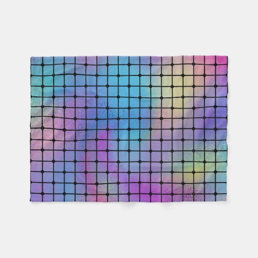 Elegant Modern Kleurrijk Vierkanten Tegels Patroon Fleece Deken (Voorkant (Horizontaal))
