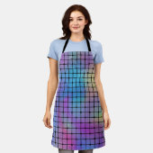 Elegant Modern Kleurrijk Vierkanten Tegels Patroon Schort (Gedragen)
