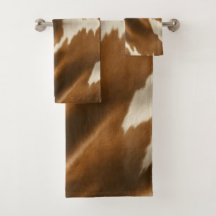 Elegant Modern Koe Faux Leather Collectie Bad Handdoek