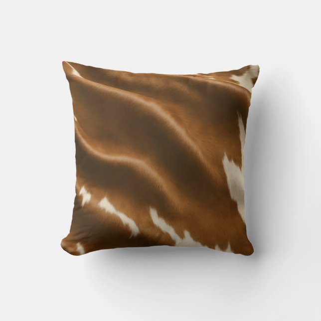 Elegant Modern Koe Faux Leather Collectie Kussen (Voorkant)