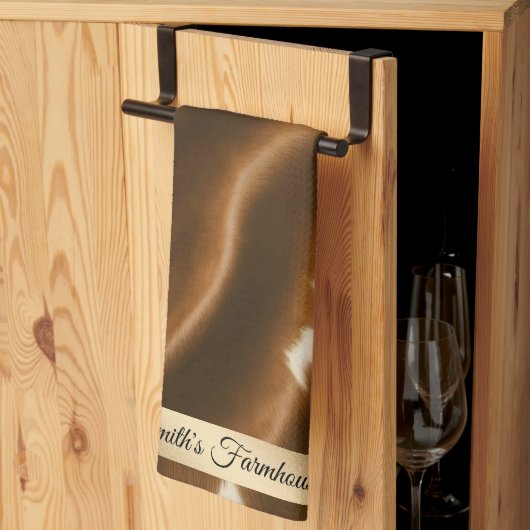 Elegant Modern Koe Faux Leather Collectie Theedoek (Derde Gevouwen)