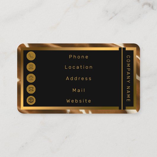 Elegant Modern Koe Faux Leather Collectie Visitekaartje (Achterkant)