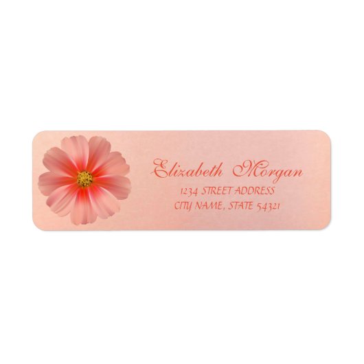 Elegant Modern Koel Bloem Adres Etiket (Voorkant)