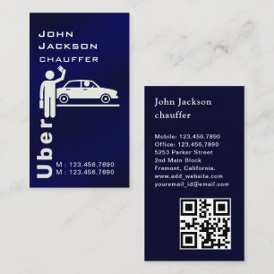 Elegant Modern Koninklijk Blauw QR code Chauffeur Visitekaartje