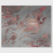 Elegant modern koperen roos goud zilveren marmer cadeaupapier (Vlak)