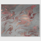 Elegant modern koperen roos goud zilveren marmer cadeaupapier (Vlak)