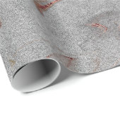 Elegant modern koperen roos goud zilveren marmer cadeaupapier (Rol Hoek)
