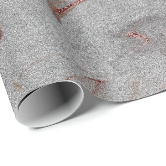 Elegant modern koperen roos goud zilveren marmer cadeaupapier (Rol Hoek)