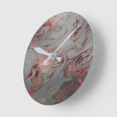 Elegant modern koperen roos goud zilveren marmer ronde klok (Hoek)